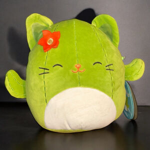 8-inch Ms. Miss Squishmallows Plush Toy, Green Cactus Cat